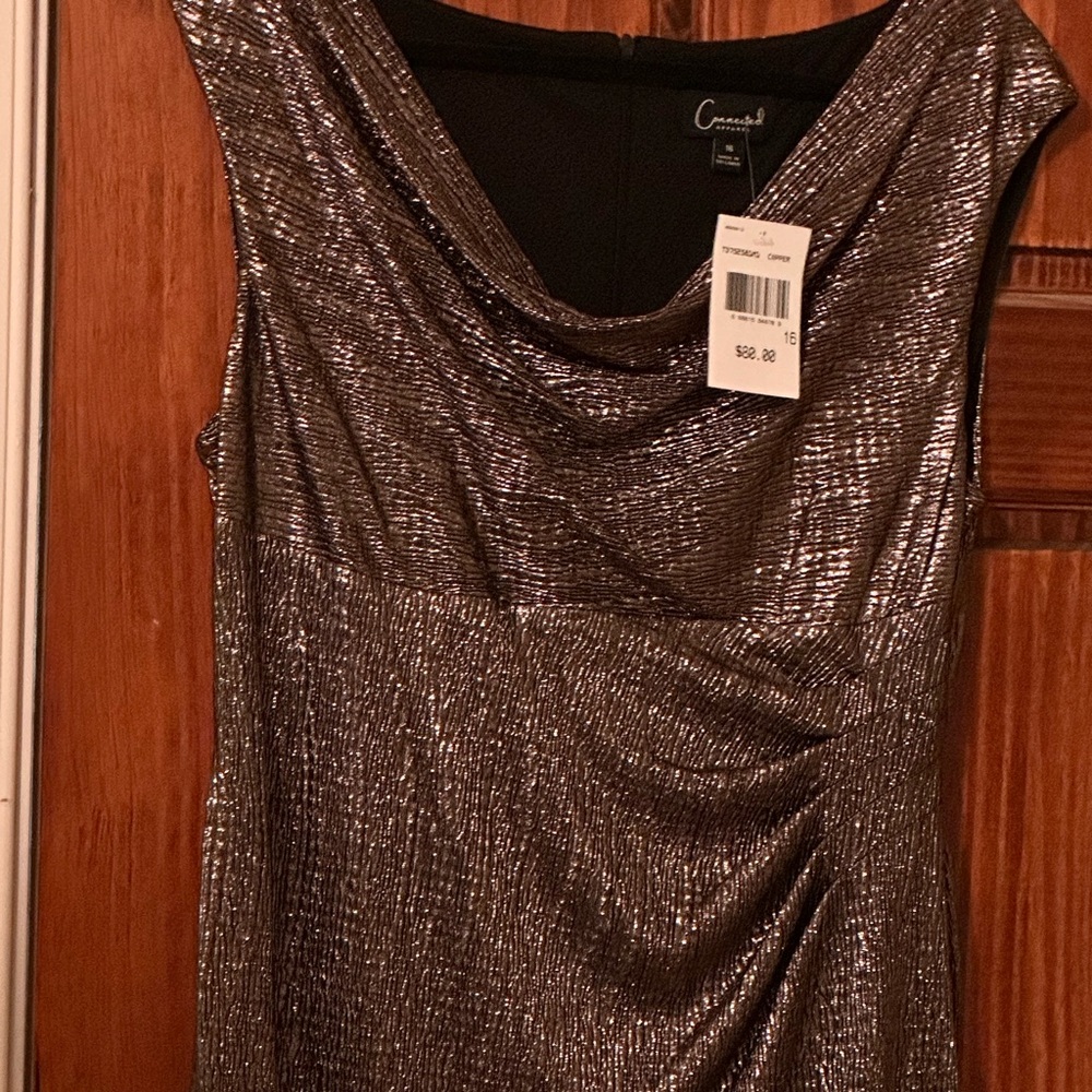 Beautiful metallic silver dress…great for any formal occasion!